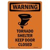 Signmission OSHA WARNING Sign, Tornado Shelter Keep W/ Symbol, 14in X 10in Decal, 10" W, 14" L, Portrait OS-WS-D-1014-V-13571